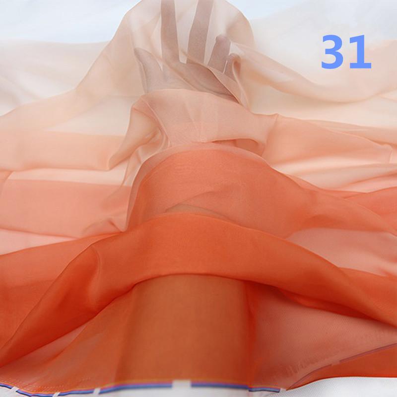 2M Styl Starożytny Kolor Tęczowy Gradient Szyfonowa Tkanina 30D Organza Tiulowa Tkanina Do Rękodzieła Hanfu Suknia Ślubna Dekoracja Sceniczna