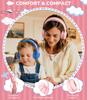 KONNAO Upgrade USB Type C Kids Headphones with Wired Headphones for Boys and Volume Limit Adjustable Microphone, Girls, 85dB/94dB (Pink)