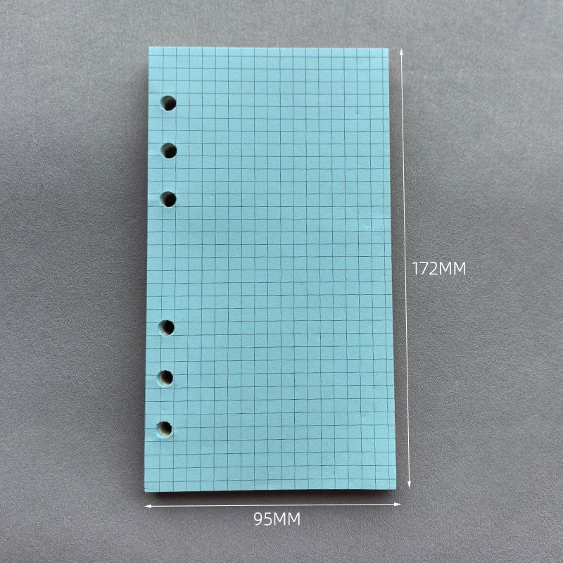 50 Sheets A6 Colorful Grid Loose Leaf Notebook Refill Spiral Binder Inner Page Line Blank craft Grid Inside Paper Stationery