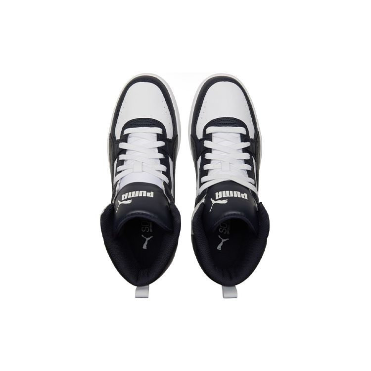 Puma Unisex White Grey Rebound Joy Mid Top Sneakers 374765-11