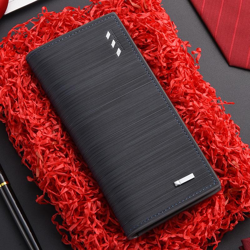 

Long wallet Men s ultra-thin multi-card wallet Business green clutch bag Large capacity wallet Card bag Change bag синий