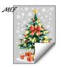 Creative Room Embellishments Christmas Tree Static Window Sticker, Waterproof PVC Decal, Watercolor Home Holiday Accents Snowflake Glass Clings