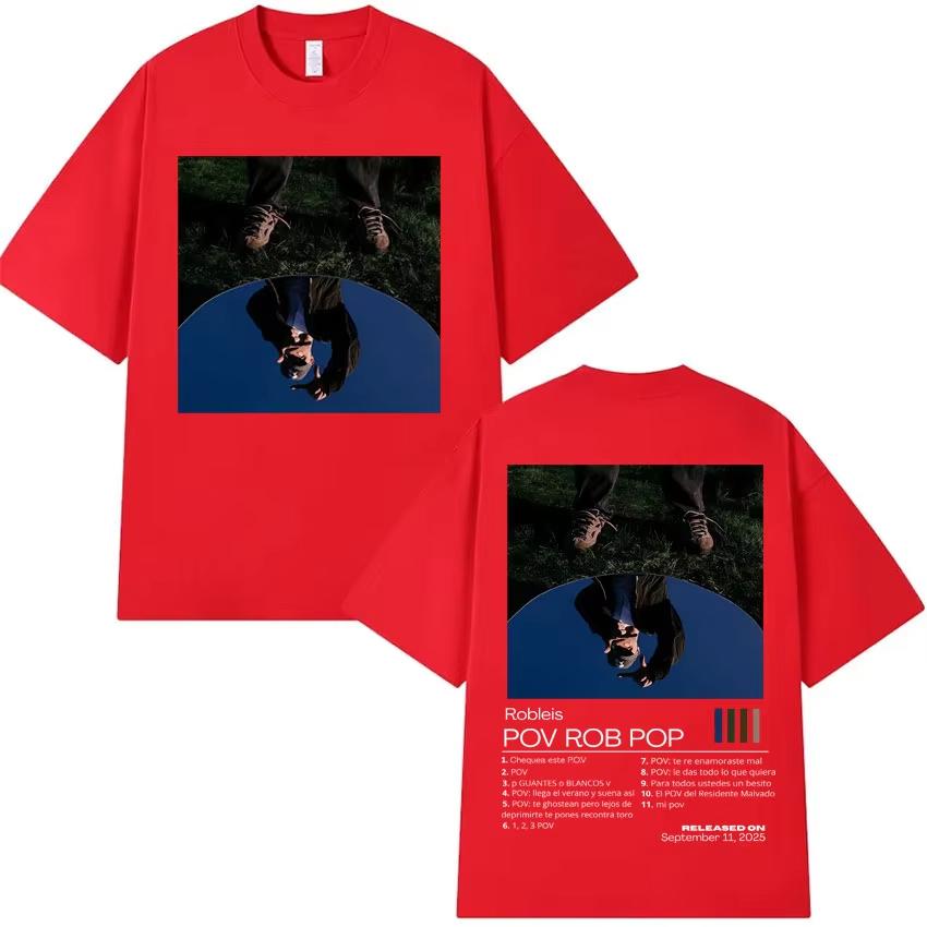 Rapper Robleis Album Cover Hip Hop Pure Cotton Men Fashion Retro Tshirts Casual Gothic Cotton Crewneck Top 2026 Spring Summer