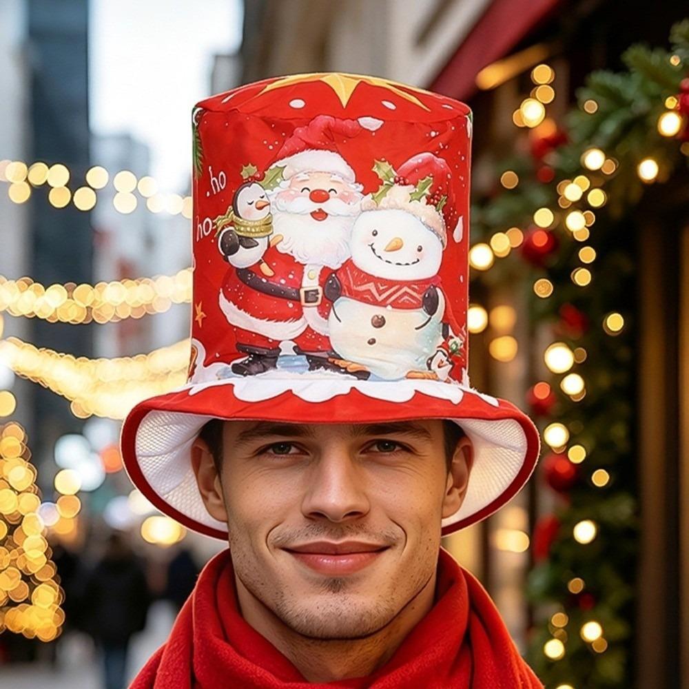 Festive Christmas Bucket Hats Funny Xmas Photo Hat Fashion Santa Claus Hat Winter