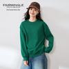 Mark Fairwhale Women's 2025 Loose Casual Washed Round Neck Long Sleeve Sweatshirt