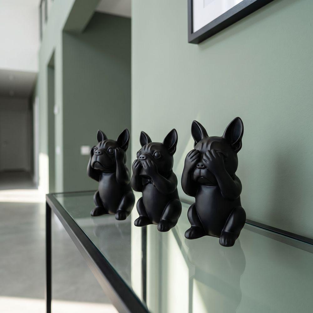 3pcs Nordic Minimalist Style French Bulldog Statue Decorations Small Dog Sculpture  Home Decor