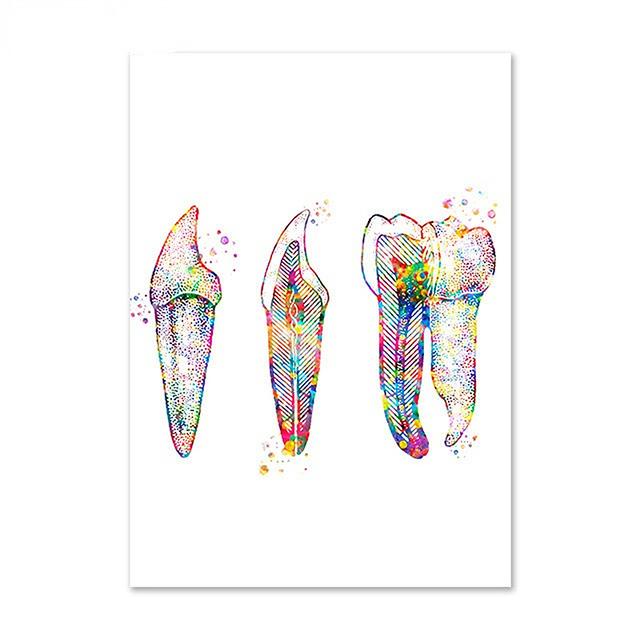 Dental Art Cartoon Style Wall Art Posters Tooth Medical Canvas Painting Print Pictures Dentist Gift Modern Clinic Home Decor No Frame