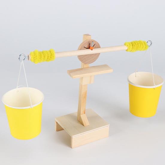 Science Kit Collective Intelligence Development Smell-less Wooden Balance Scales Model for Kid