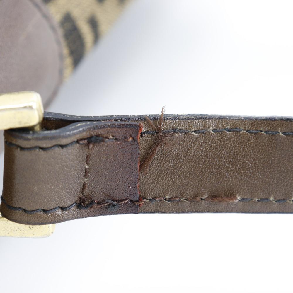 FENDI Zucca Shoulder Bag Brown canvas unisex Used