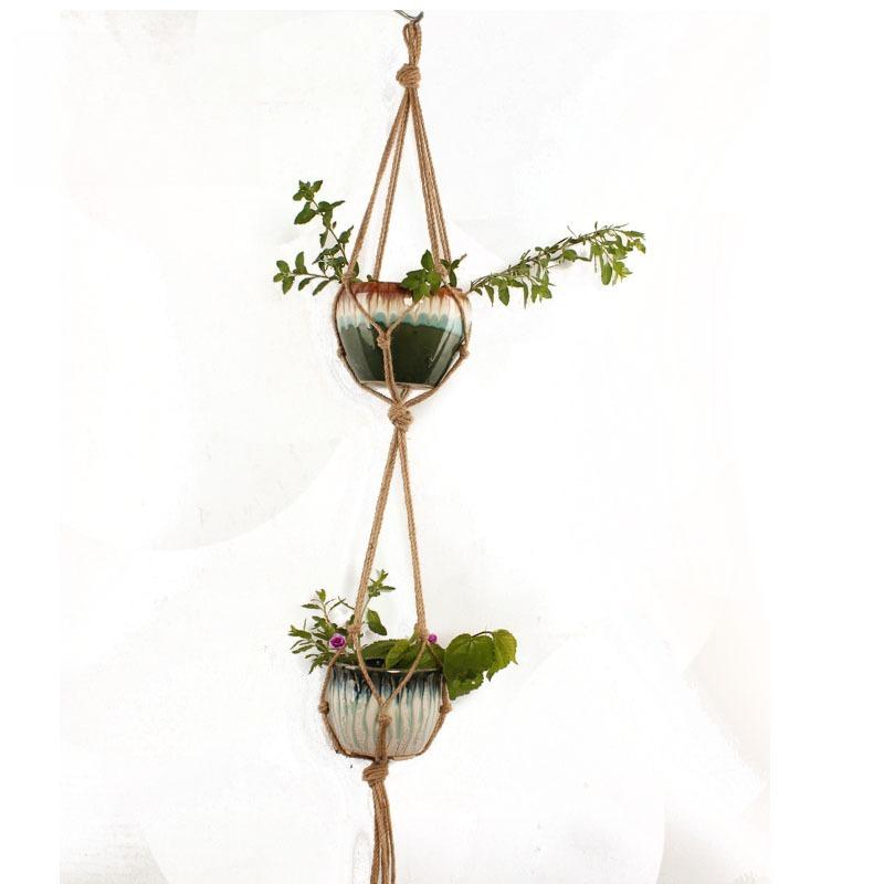 Macrame Plant Hanger Woven Cotton Rope Creative Garden Hanging Planter for Succulent Plants Home Decoration, Rope Only