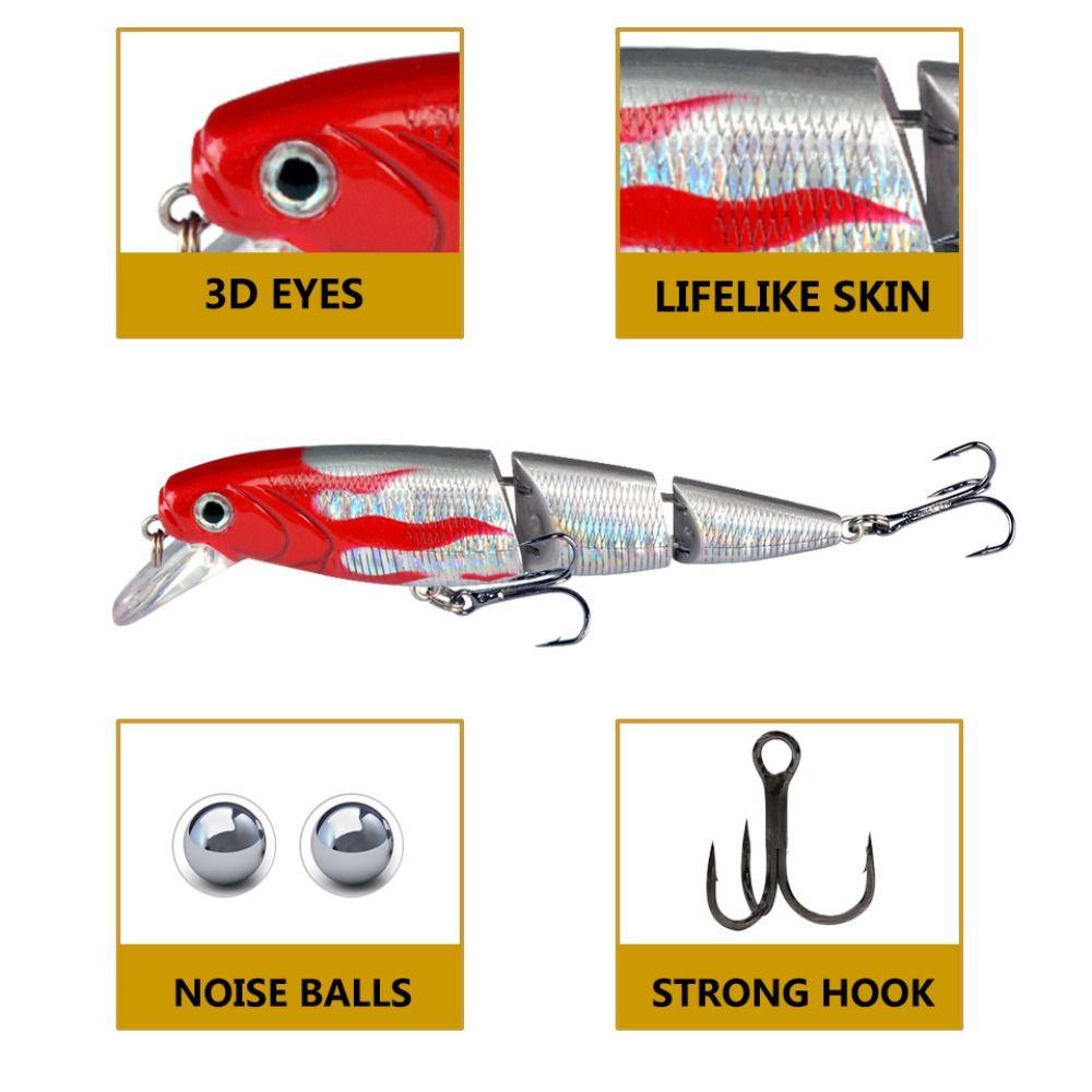 Multi Section Sea Bass Hard Fishing Lure Artificial Bait 3D Fish Eyes Multi Section Fishing Lure Hard Lure