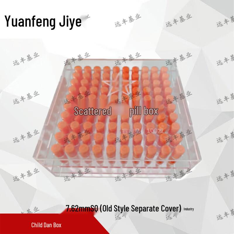 100-Round Transparent Storage Box for 7.62mm Handgun Ammunition