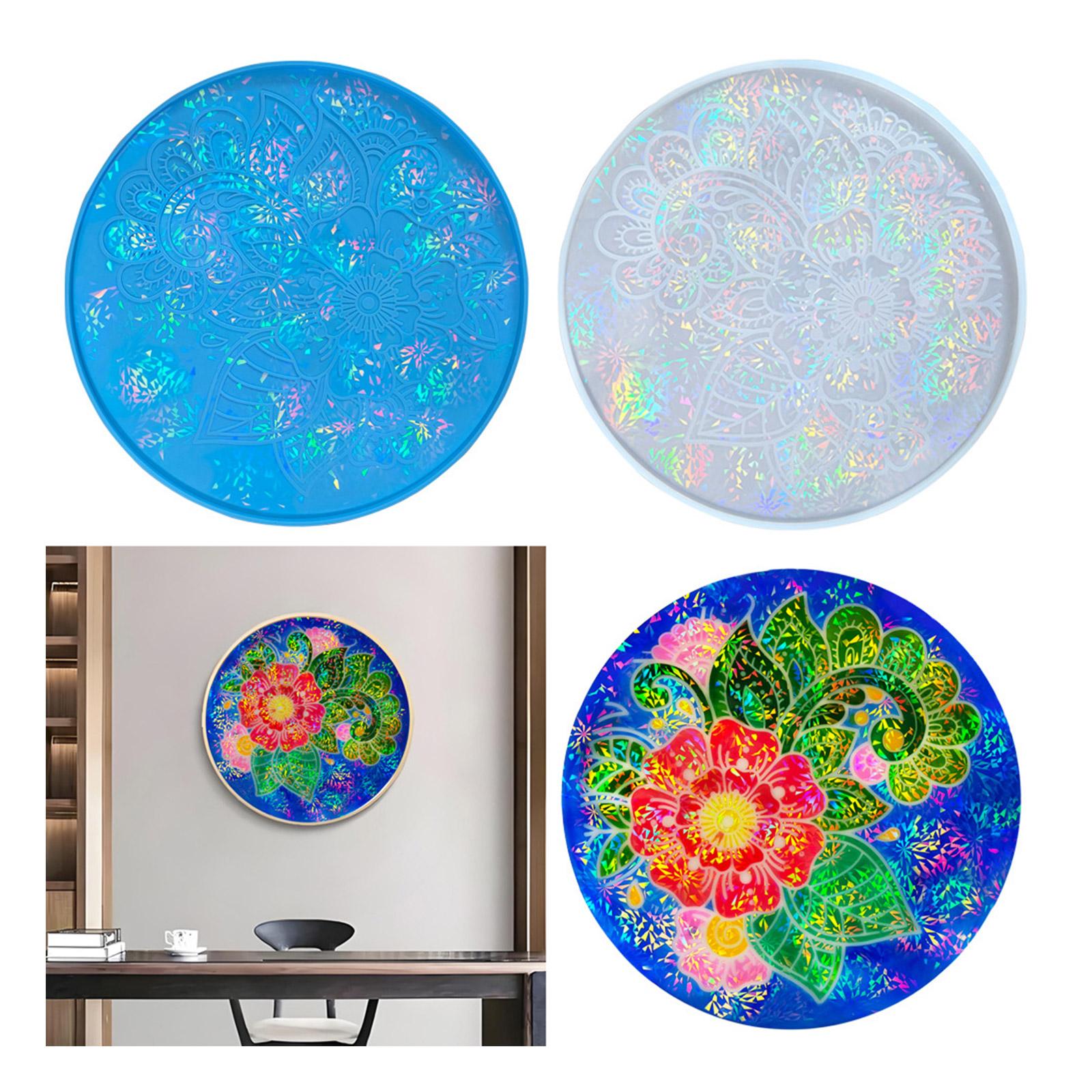 

Round Lotus Flower Wall Decors Mold Handcrafted Wall Decoration Lotus Flower Silicone Mold for Elegant Wall Displays синий
