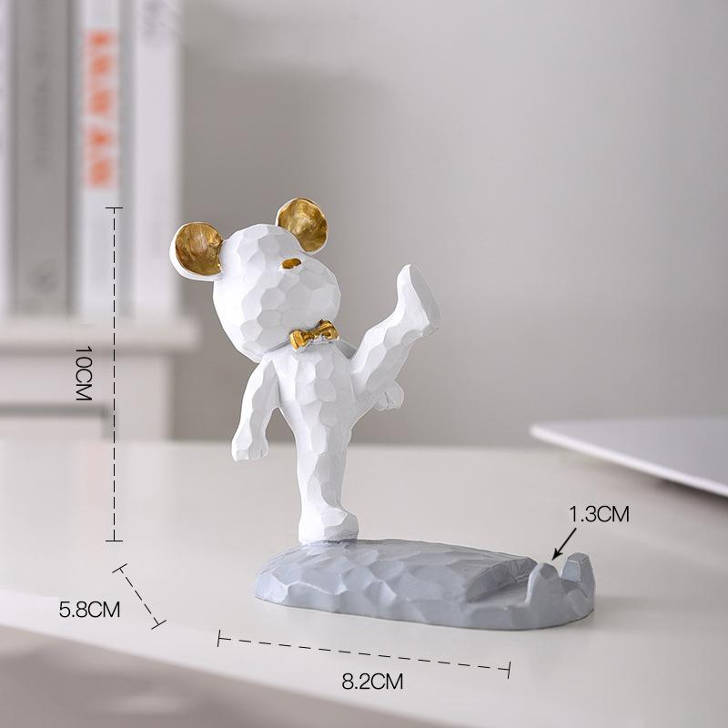 Violent Bear Decoration Creative Light Luxury Mobile Phone Holder Home Living Room Study Desktop Cute Lazy Bracket Decoration