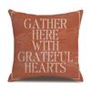 Thanksgiving Linen Pillowcase Autumn Pumpkin Print Pillow Cushion Cover
