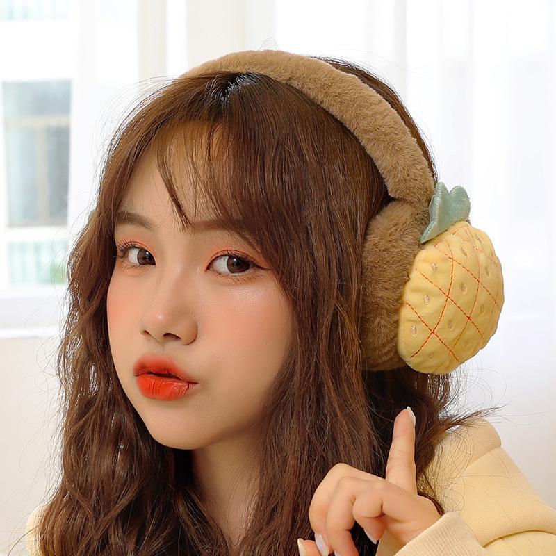 Cartoon Fruit Earmuffs: Warm, Cute Ear Warmers for Female Students and Ladies for Autumn/Winter