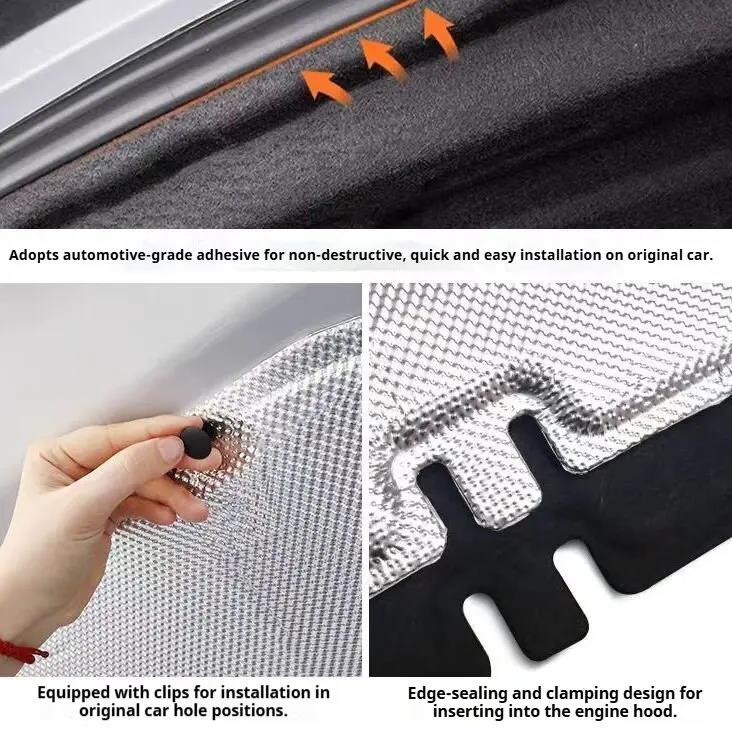 Car Hood Insulation Pad for Mitsubishi Pajero Montero Shogun V93 V97 V87 V85 Engine Cover Liner Cotton Heat Mat Part Accessories Heat Shields 2