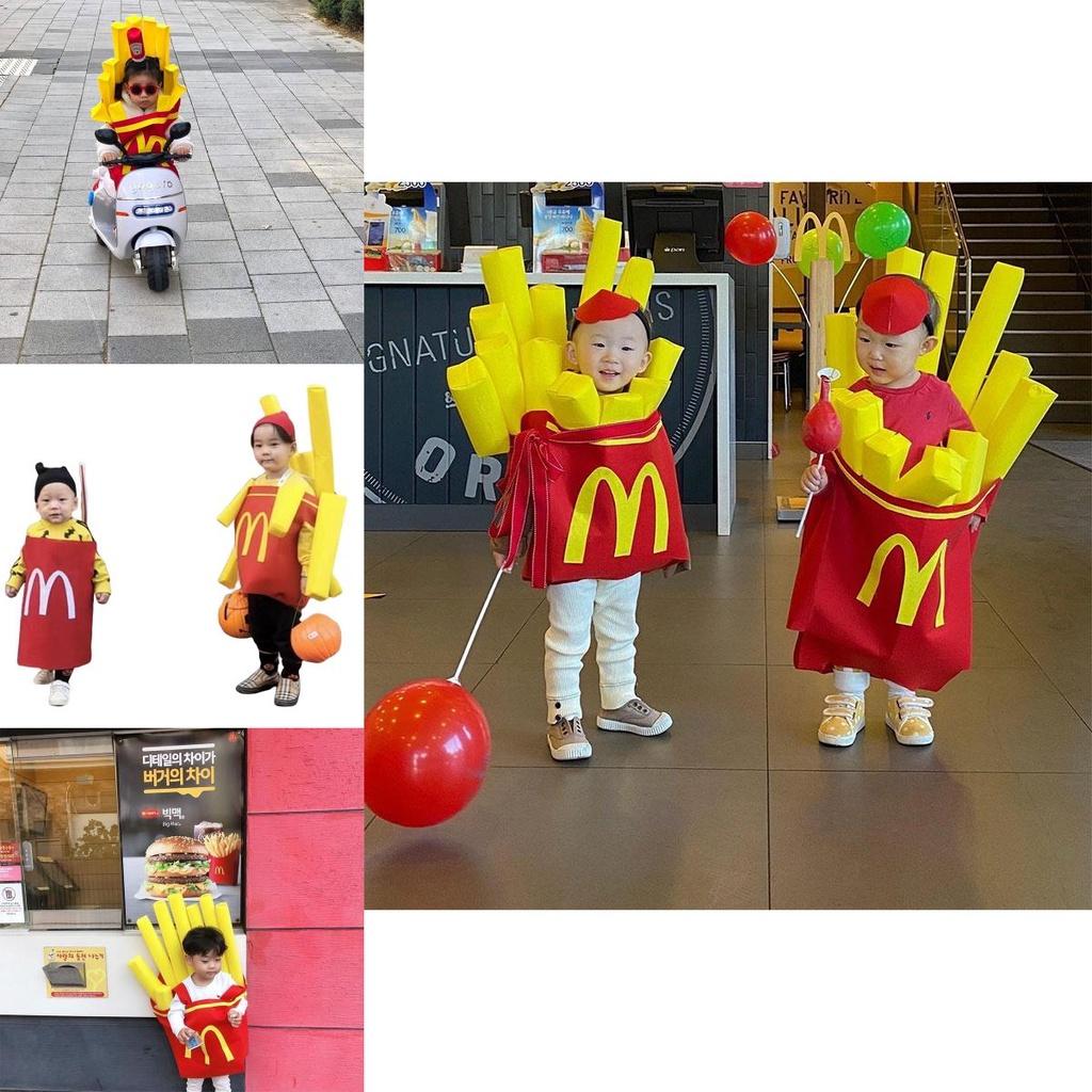 Costume colorato di patatine fritte per bambini Ideale per Natale Capodanno Halloween Feste per la Giornata dei Bambini