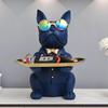 Französische Bulldogge Tischskulptur mit Ablage und Münzaufbewahrung