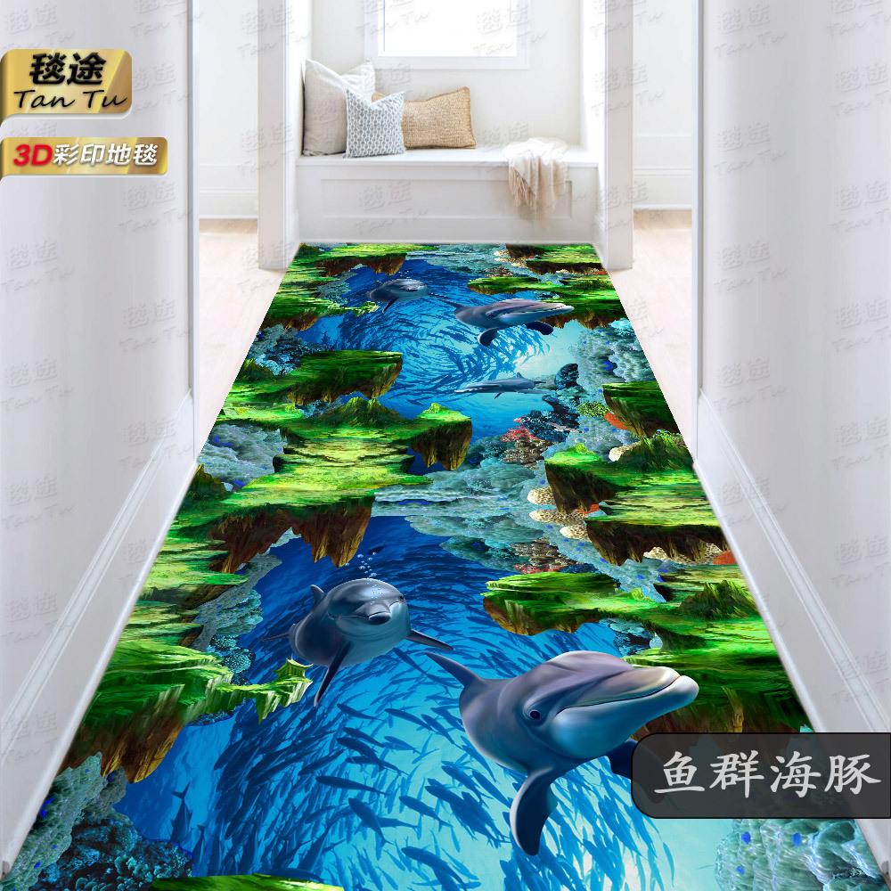 

3D Scenic Long Corridor Carpets Non-slip Easy Cleaning Living Room Decor Hallway Floor Mat Lobby Carpet Stair Area Rug Custom 60X100CM-A10329