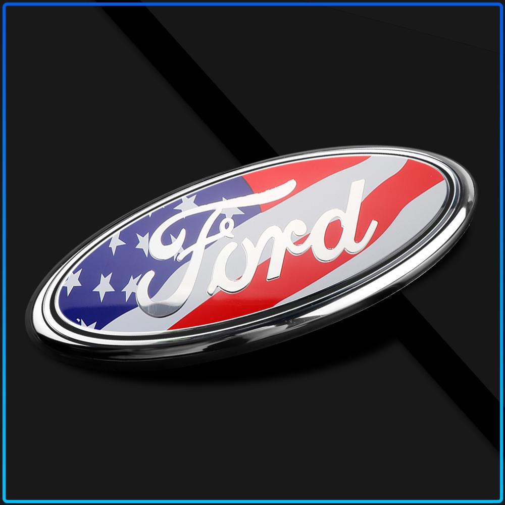 Bil Bakre Bagageutrymme Logotyp Emblem Klistermärke 11,5x4,5cm Ersättning för Ford Ranger Escape Mondeo Fusion Fiesta Kuga Edge Focus Mustang Biltillbehör