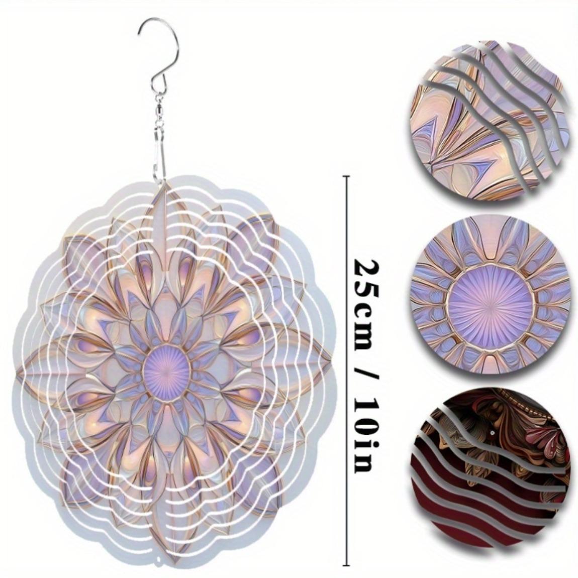 

10 Inch Metal Wind Spinner Garden Decor 360 Degree Rotating Hanging Wind Chime for Outdoor Patio Yard All Season Gift for Friends Family 01A