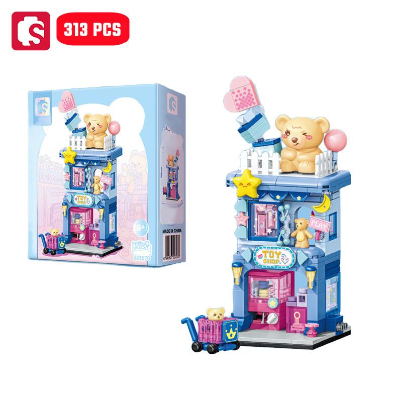 Non-Toxic Sembo Creative City Streetscape Bricks Dessert Shop Assemblage Building Blocks Kits Moc Home Architecture Models Children Gifts Toy