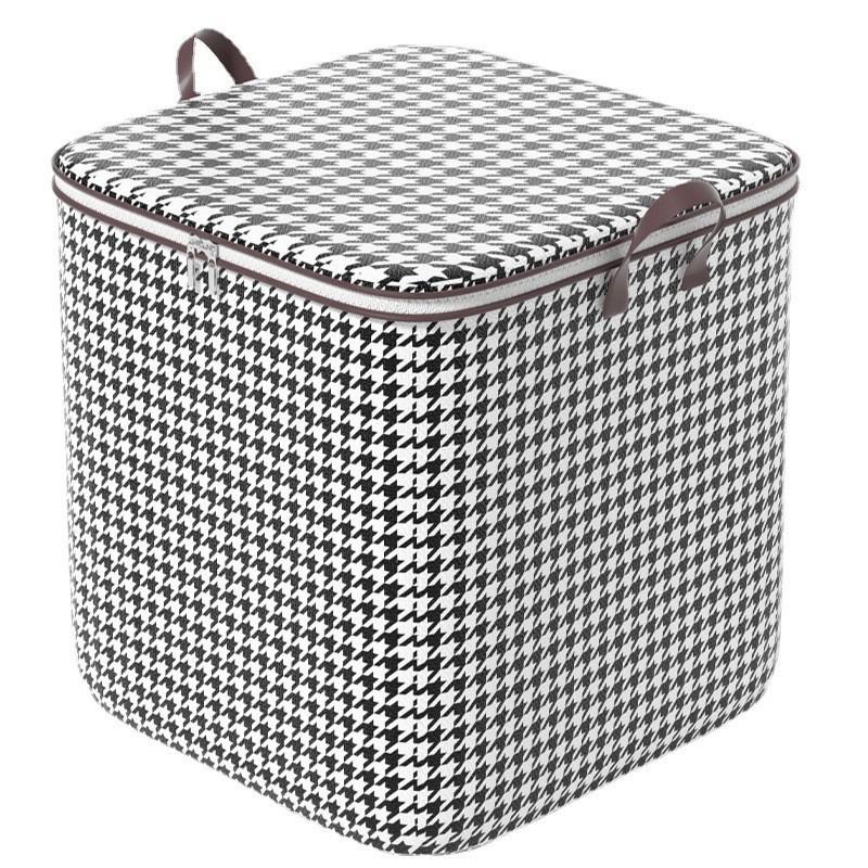 Houndstooth Quilt Storage Bag: Wardrobe Organizer Dustproof Container
