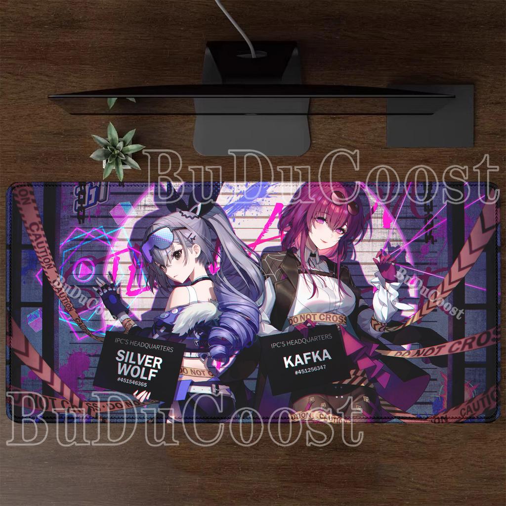 Larger Silver Wolf LV.999 Mousepad HSR Honkai Star Rail PC Gaming Keyboard Anime Girl Kawaii Mouse Pad HD Printing XXL Desk Mat