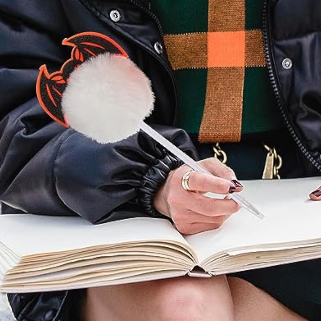 Halloween Plush Ball Pen Cute Halloween Pumpkin Ballpoint Pen Creative Shape Ballpoint Pen Children's Stationery 2ml