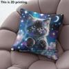 Galaxy Celestial Kitten Print Throw Pillow Covers Pattern Cushion Cover Suitable For Sofa Bedroom Car Pillow Cover