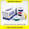 6 Rolls 6 Colors Special Soft Silicone High-Temperature Resistant Wire, 30-16AWG for Model Aircraft