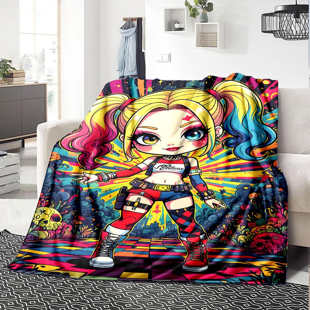 Dc Character Joker Harley Quinn Blanket Ultra-Soft Suitable for Picnics Office Chair Bedding Four Seasons Multipurpose Modern