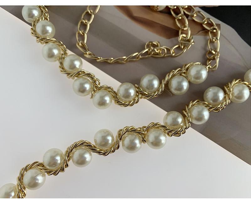 Stylish Korean Women's Pearl Waist Chain Elegant Dress Accessory For Fashionable Outfits