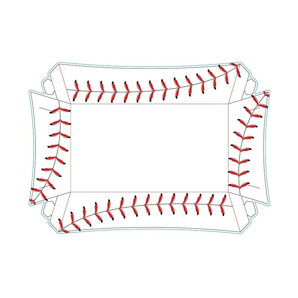 12Pcs Football Theme Paper Food Trays Paper Basketball Baseball Theme Snack Tray Multifunctional Disposable Tableware