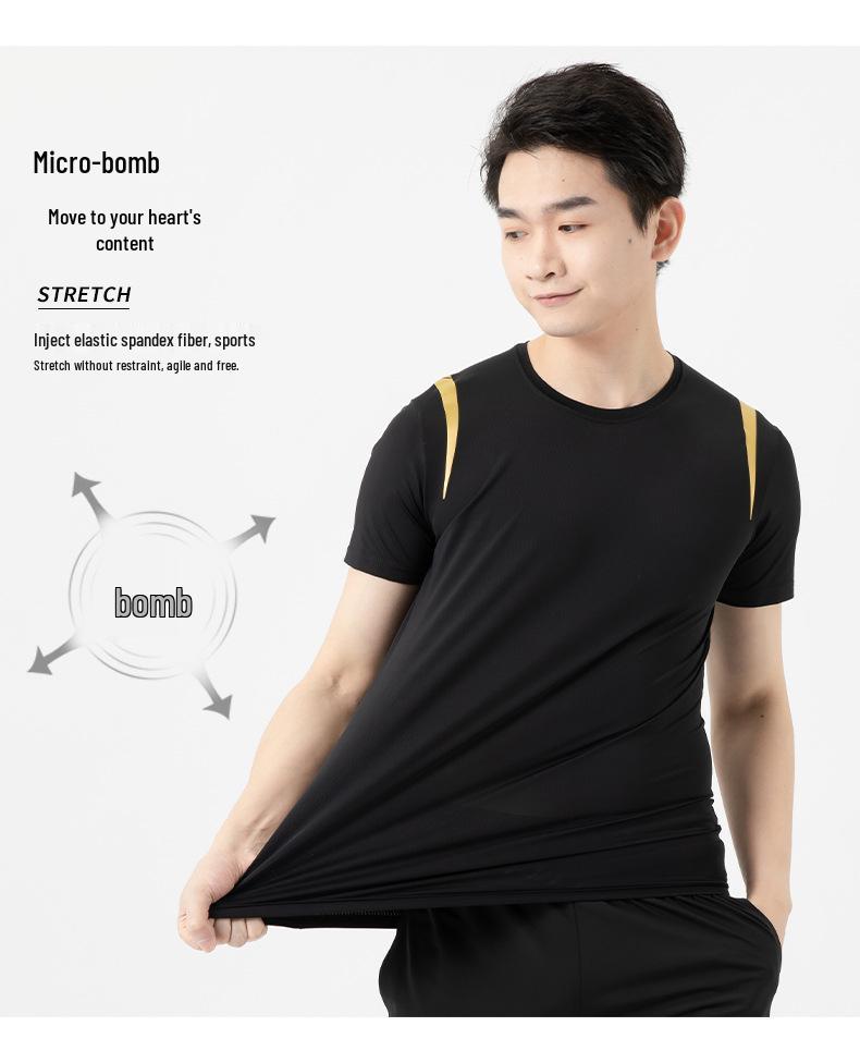 Unisex Summer Ice Silk Round Neck T-shirt - Cool, Comfortable, Loose Fit, Plus Size Available