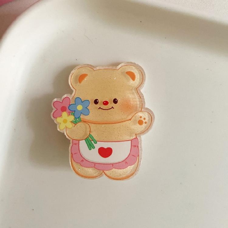 Cartoon Glitter Clip Heart Hair Clip with Butter Bear Girls Headdress Bear
