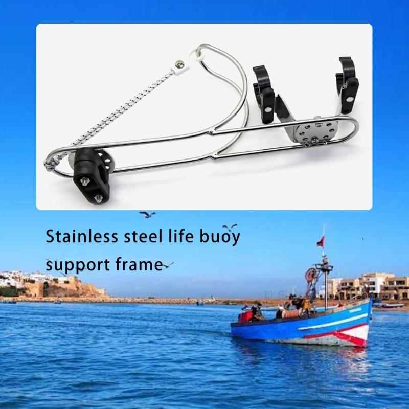 Marine Stainless Steel Life Buoy Bracket Life Buoy Holder Buoy Bracket Rings Rope Bracket Steel Life Buoy Rack