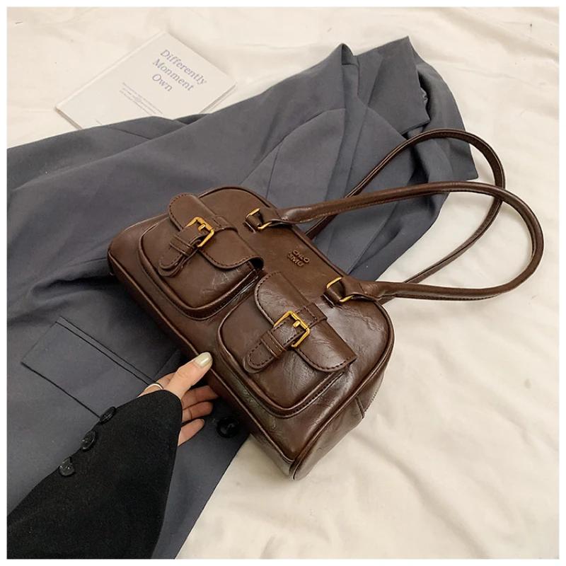 

2024 Новая Южный Ветер Chio2Nd Сумка-подушка Samba Lounge Женская Осенняя Винтажная Сумка Бостонская Сумка для Поездок Ручная Сумка на Плечо (20cmMax Length30cm) кофейный