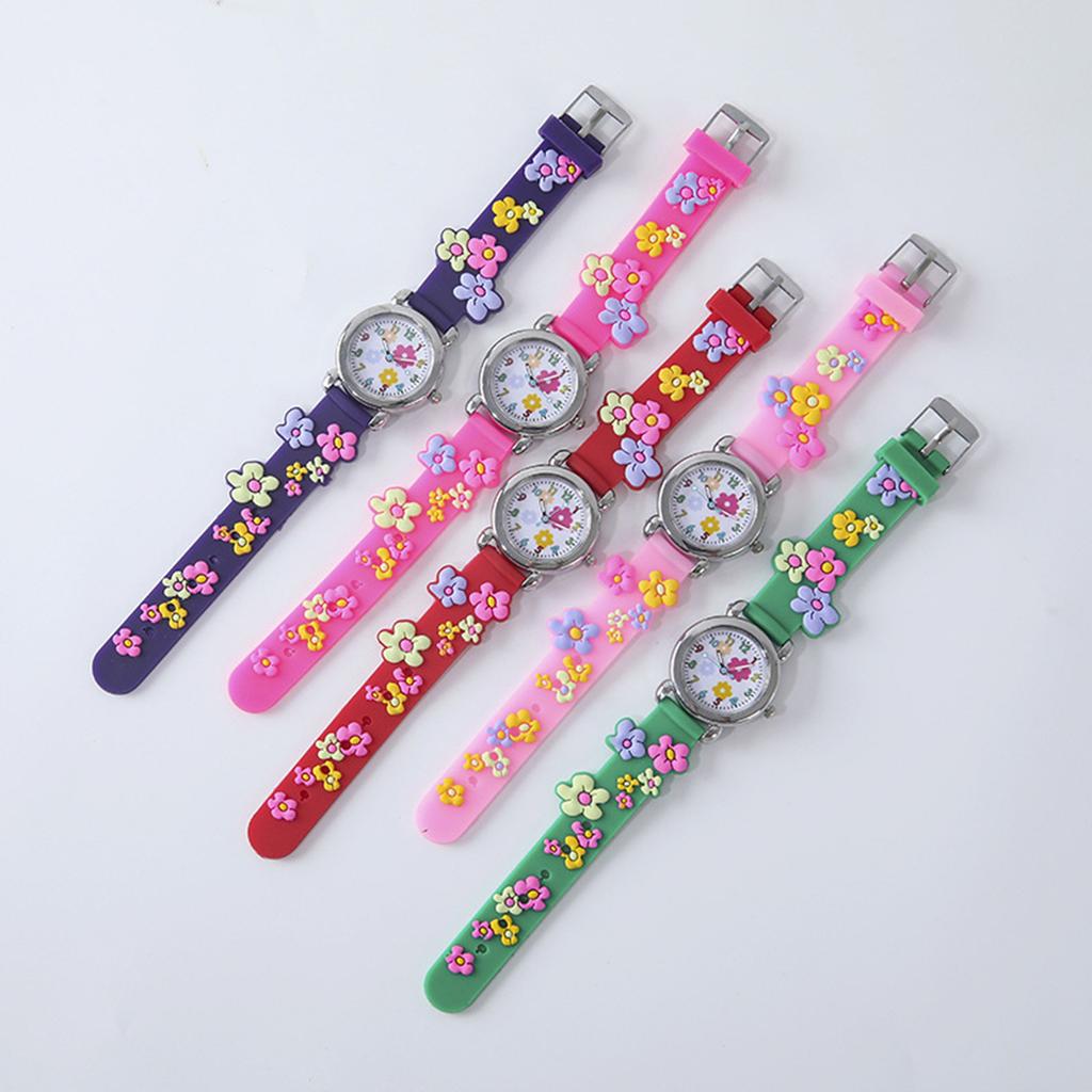Cute Sweet Colored Flower Cartoon Watch Kid's Quartz Wristwatch
