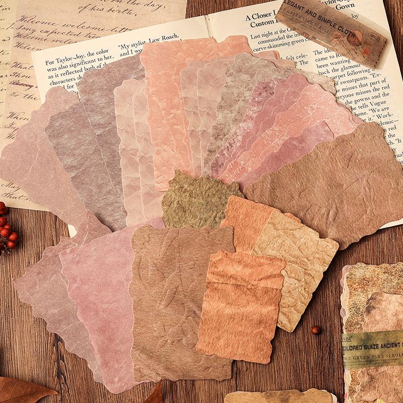 Vintage Green Vine Scroll Journal Decorative Paper - Non-Adhesive Retro Stickers