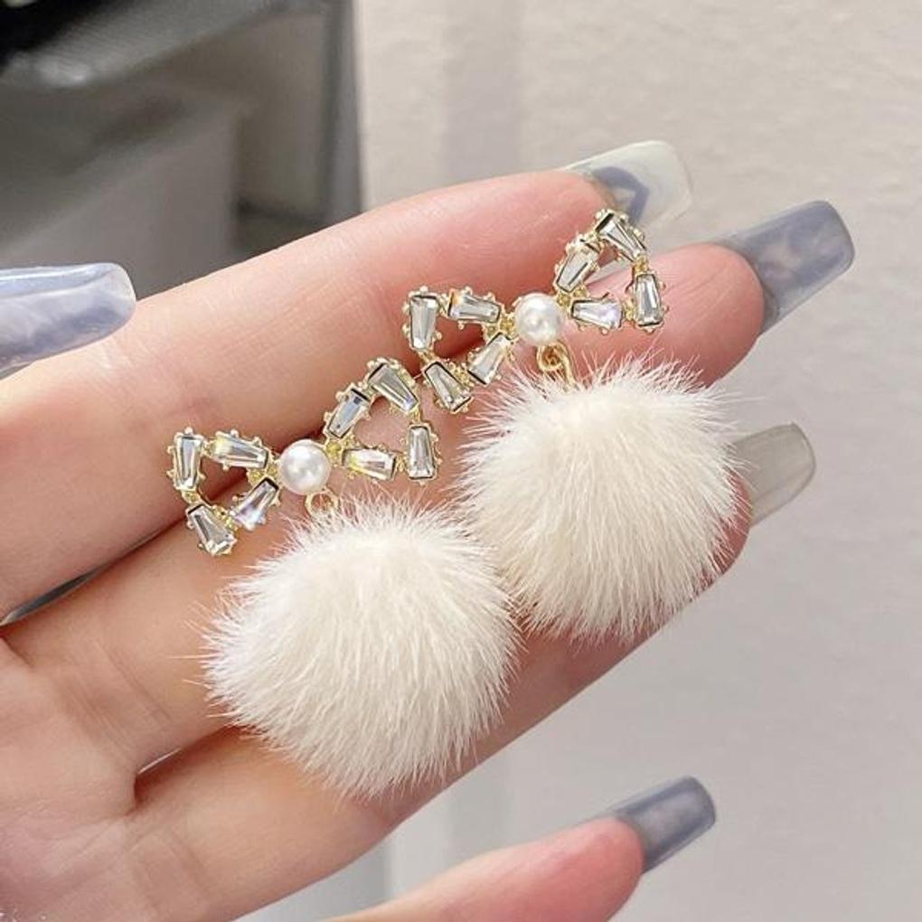 Women's Snowflake Drop Shine Earrings [Silver Needle]
