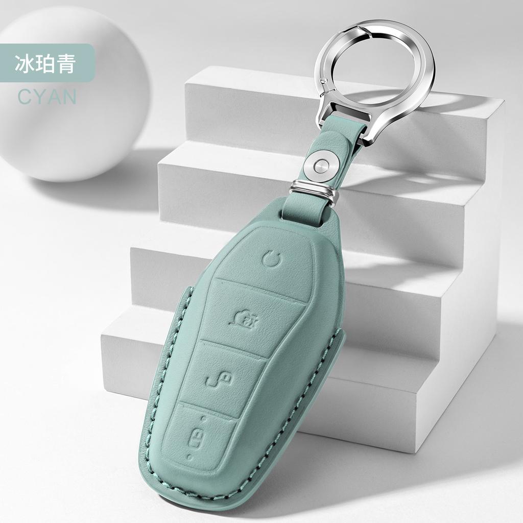 Leather Car Key Case Remote Cover Shell Holder Fob For Byd Atto3 Atto 2 1 Song Pro Plus Dolphin Mini Seal U Sealion 5 7 8 Seal 6