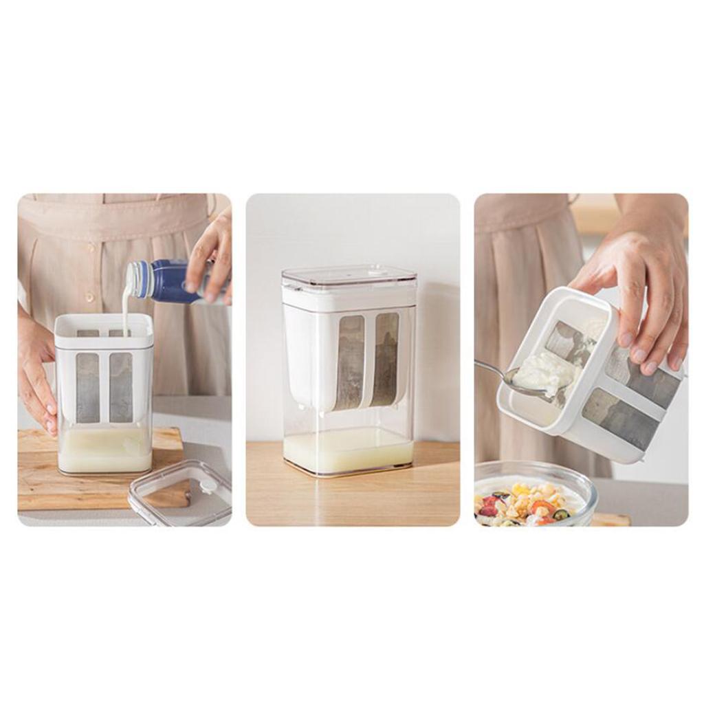 0.4L - 1.8L Yogurt Strainer Maker Yogurt Fine Mesh Sieve Strainer Kitchen Gadget Whey Separation Fruit Juice Soy Bean Filter Cup