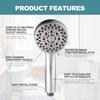 5-Setting Shower Head with Handheld, High Pressure Bathroom Shower Head with Holder, Brushed Nickel Detachable Showerhead Set