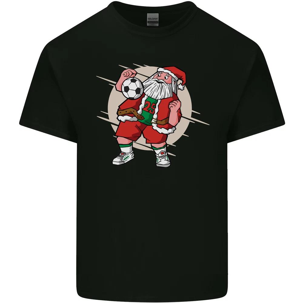 Football Santa Christmas Soccer Xmas Unisexs Light Cotton TShirt S