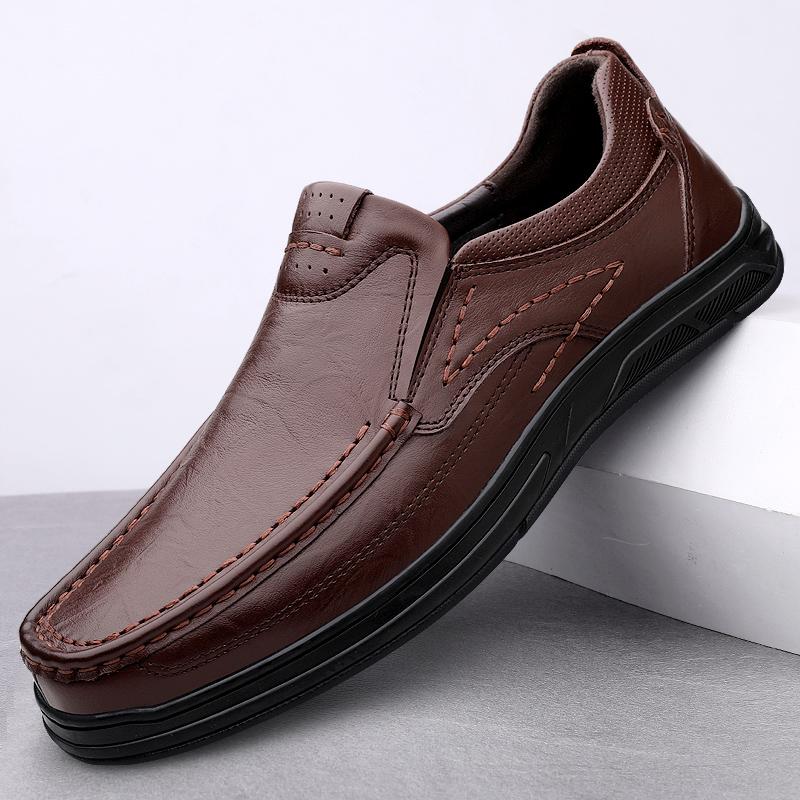Fashion Genuine Leather Men's Casual Shoes Luxury Formal Man Loafers Moccasins Breathable Slip on Male Boat Shoes Driving Flats