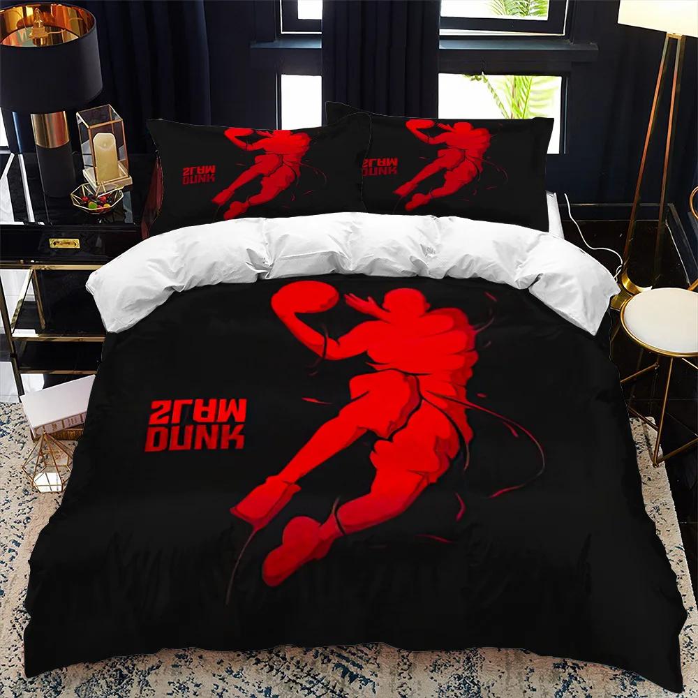 Kids Basketball Duvet Cover Set 3D King Queen Size Cool Sport Theme For Kids Children Teens Ball Gaming Polyester Bedding Set