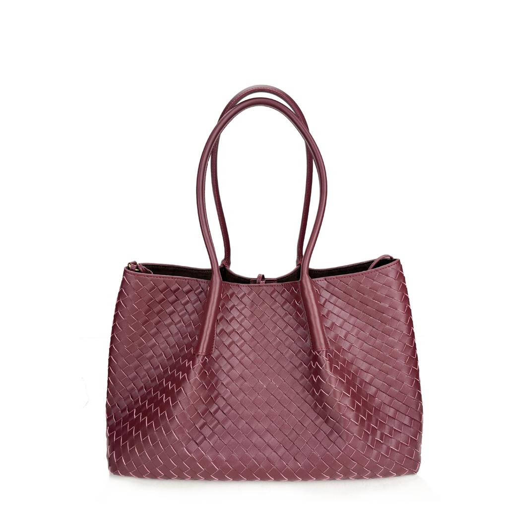 Borsa da Donna Grande in Vera Pelle Borsa Tote Borsa a Mano Lavorata a Maglia alla Moda Borsa in Pelle di Vacchetta Borsa da Donna Borsa a Tracolla Nuova 2025