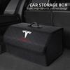 PU Leather Car Trunk Storage Box Automobile Stowing Tidying Box For Model 3 Model X Y Style Roadster Auto Accessories